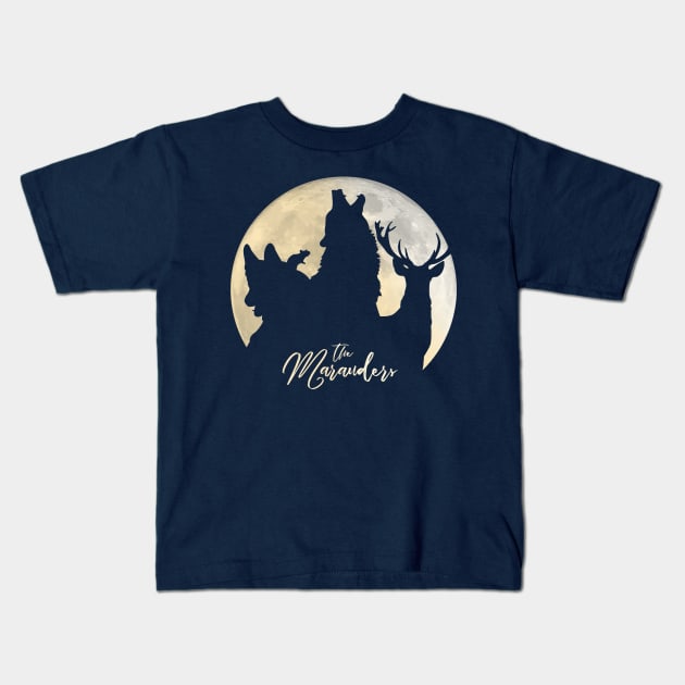 Full Moon on the Grounds Kids T-Shirt by polliadesign